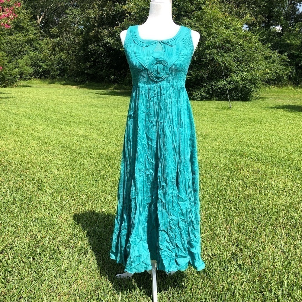 Soft Surroundings teal dress size PXS EUC